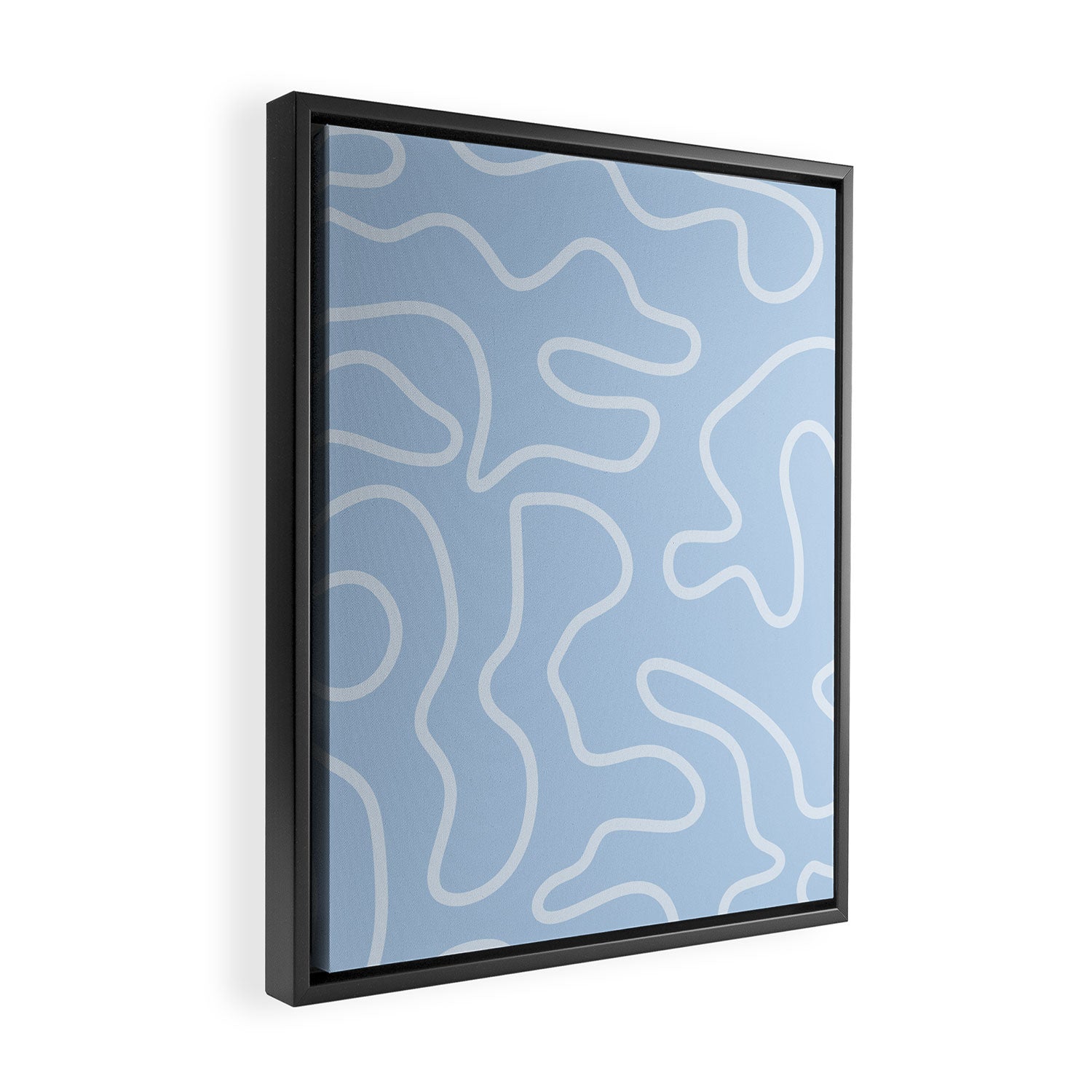 Light Blue Squiggle Maze Abstract Pastel Pattern  Framed Canvas Print Gallery Image 2