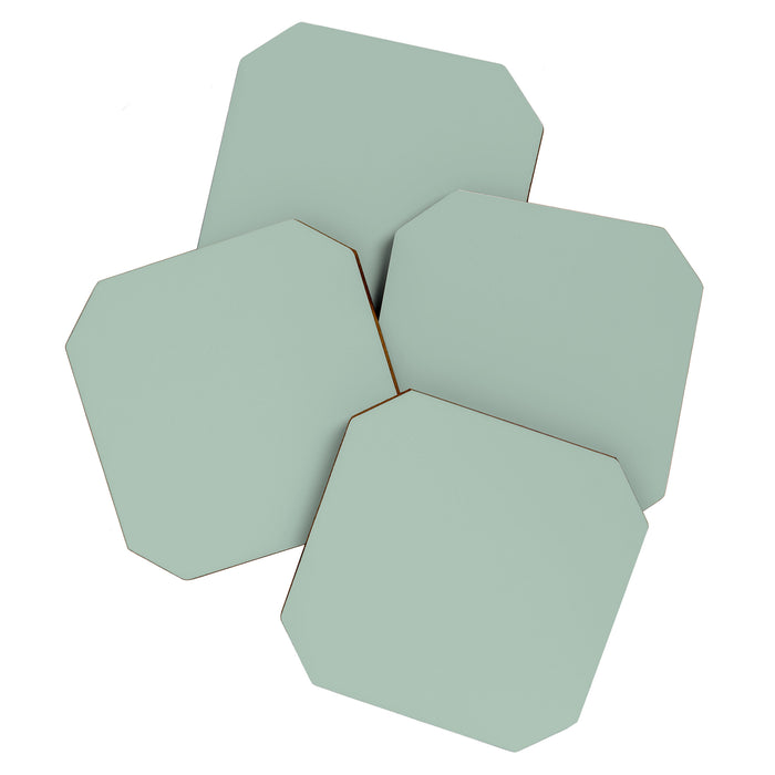 Light Celadon Blue Green Teal Mint Soft Pastel Solid Color Coaster Gallery Image 1