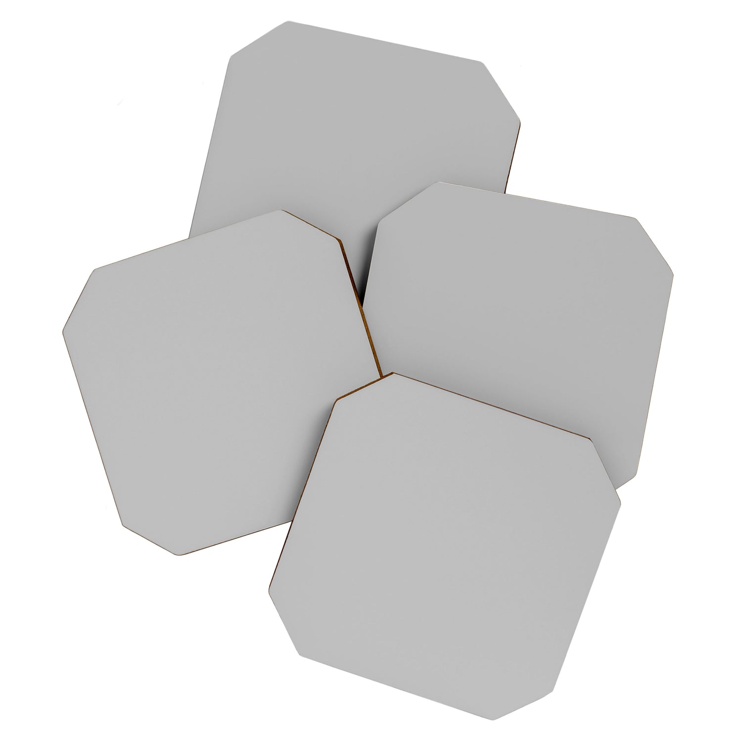 Light Gray Solid. Silver Minimalism Coaster Gallery Image 1