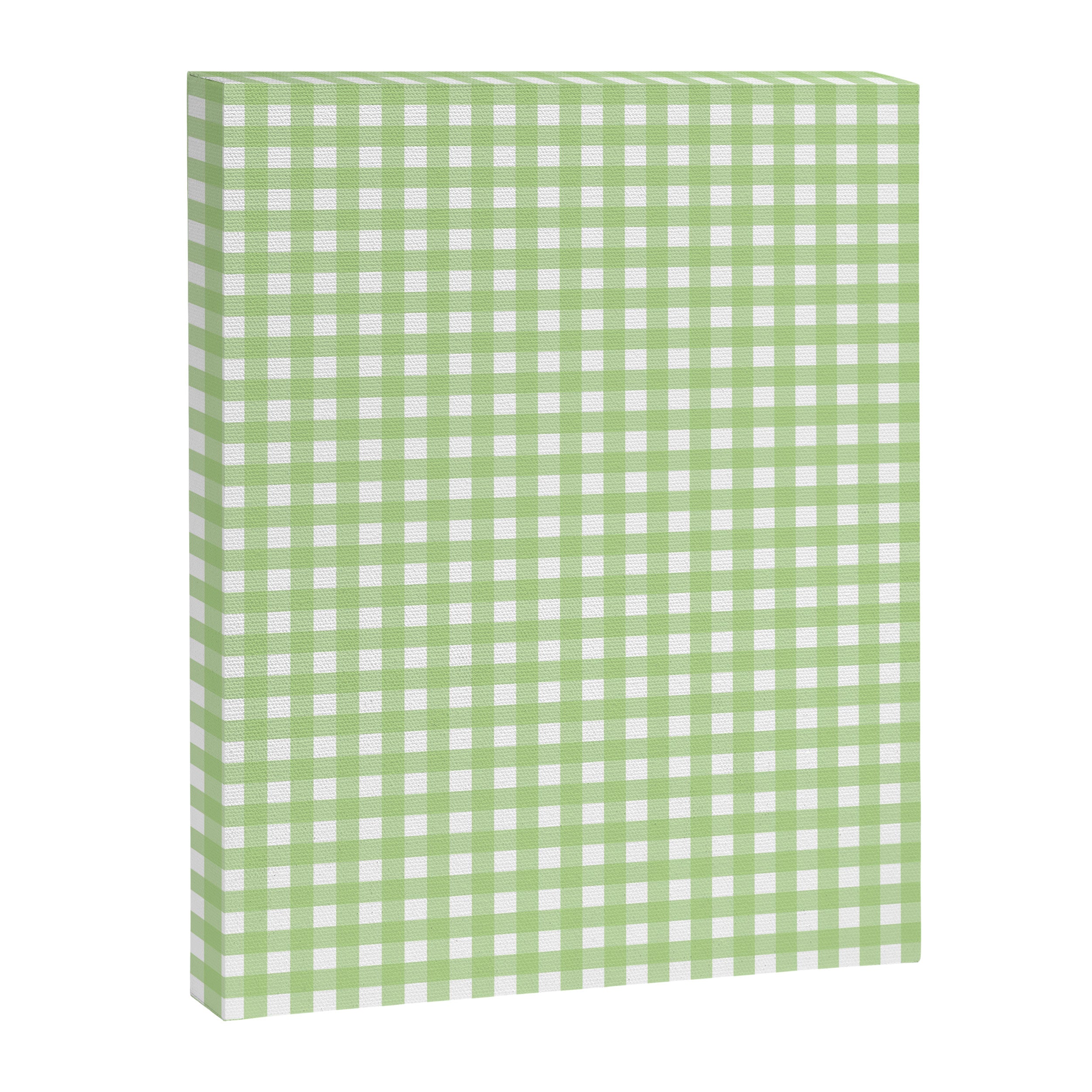 Light Green Gingham Check Pattern Canvas Print Gallery Image 8