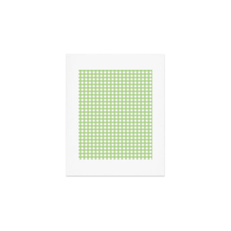 Light Green Gingham Check Pattern Art Print Gallery Image 1