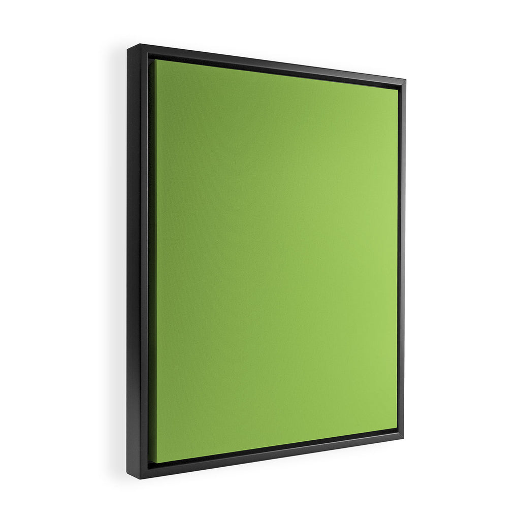 Light Green Lime Solid Color Framed Canvas Print Gallery Image 2