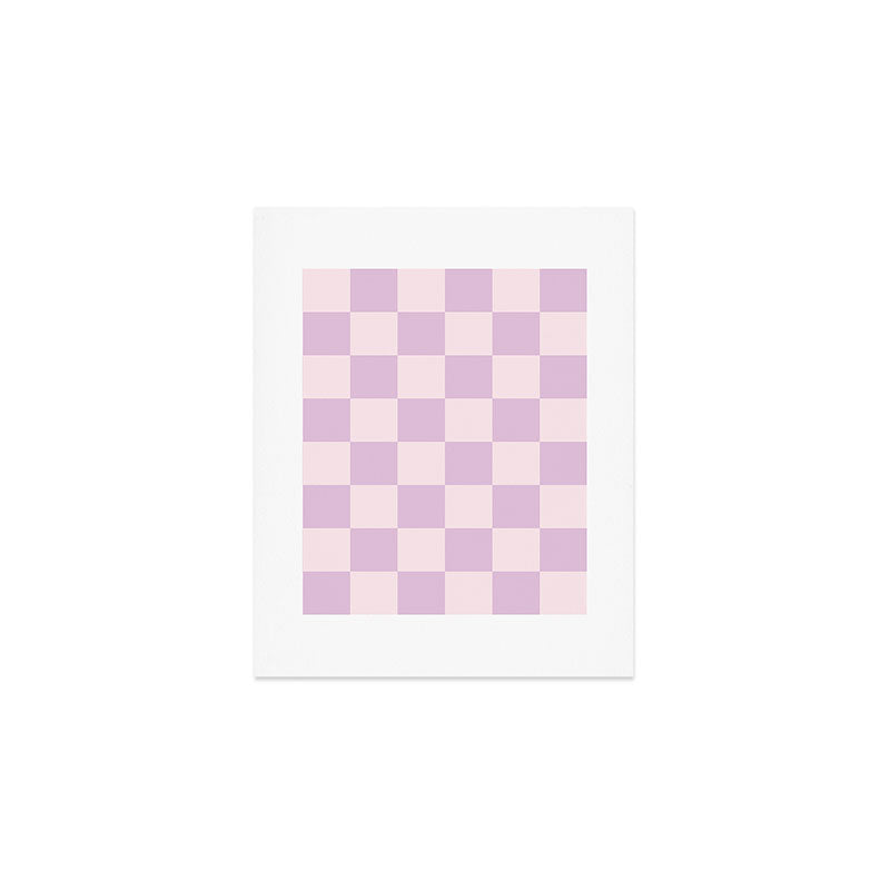 Light Lilac Checkerboard Check Pattern  Art Print Gallery Image 1