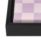 Light Lilac Checkerboard Check Pattern  Framed Canvas Print Gallery Image 3