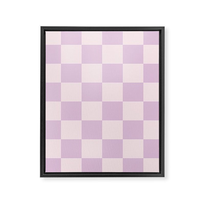 Light Lilac Checkerboard Check Pattern  Framed Canvas Print Gallery Image 8