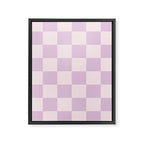 Light Lilac Checkerboard Check Pattern  Framed Canvas Print Gallery Image 8