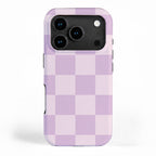 Light Lilac Checkerboard Check Pattern  iPhone Case Gallery Image 1