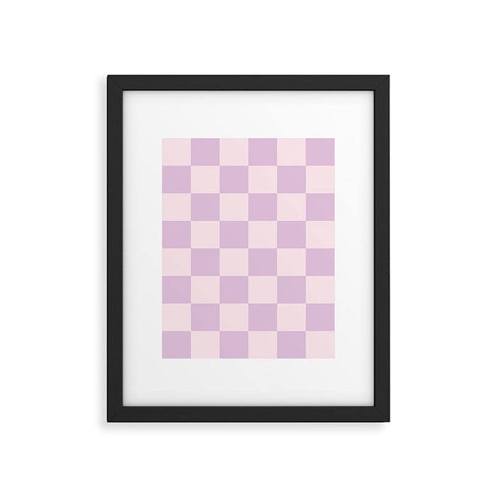 Light Lilac Checkerboard Check Pattern  Framed Art Print Gallery Image 1