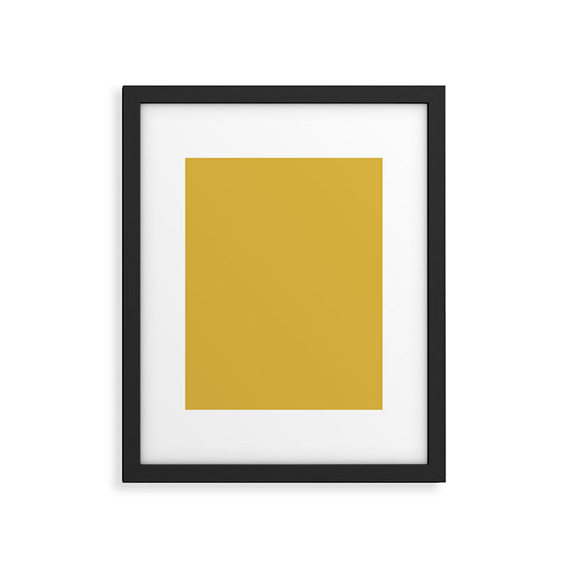 Light Mustard Yellow Solid Colour Framed Art Print Gallery Image 6