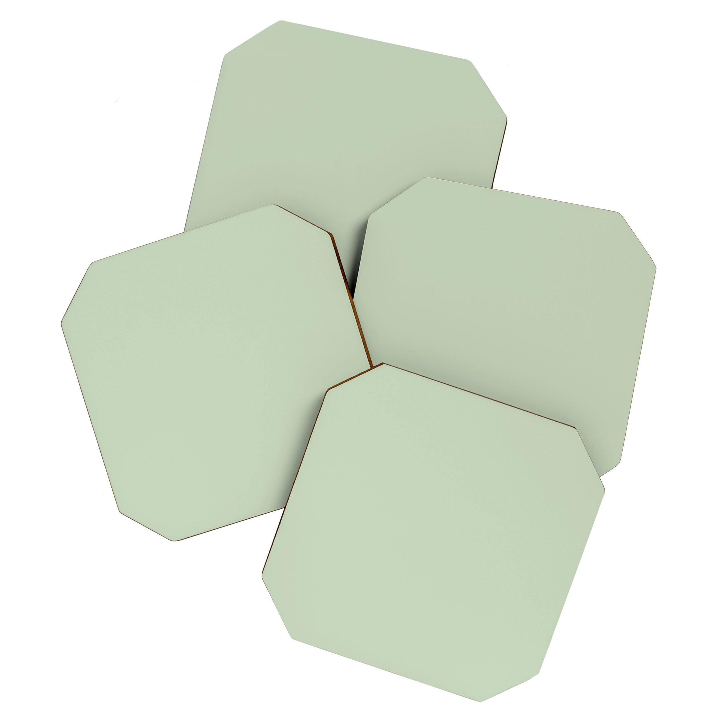 Light Pastel Kitchen Sage Solid Coaster Gallery Image 1