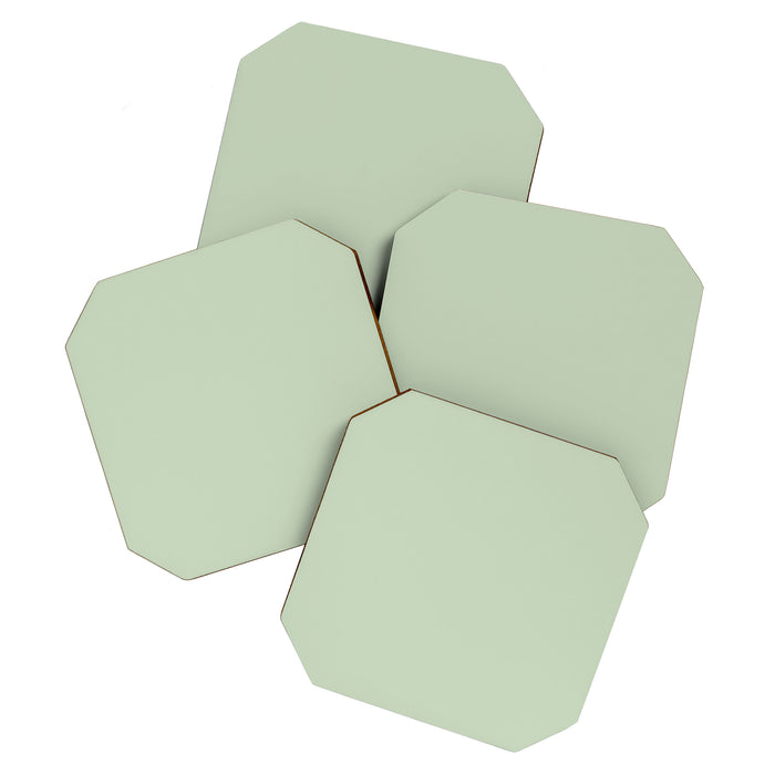 Light Pastel Kitchen Sage Solid Coaster Gallery Image 1