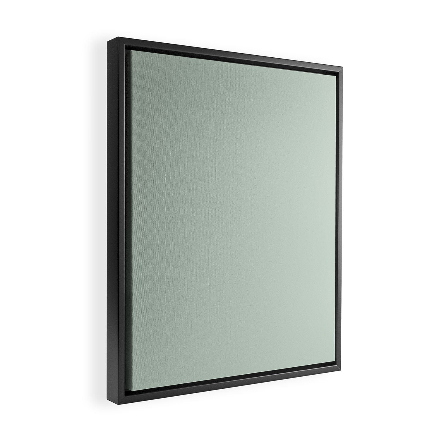 Light Sage Green Solid Framed Canvas Print Gallery Image 2