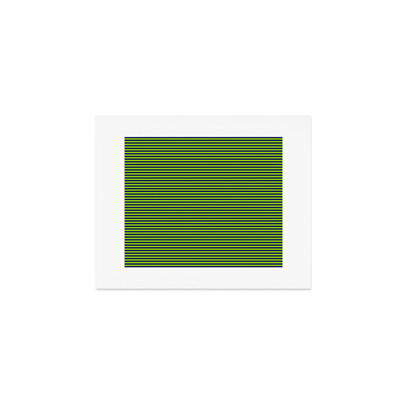 Lime Green and Navy Blue Ultra Fine Stripes Art Print Gallery Image 1