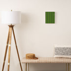 Lime Green and Navy Blue Ultra Fine Vertical Stripes Canvas Print Gallery Image 2
