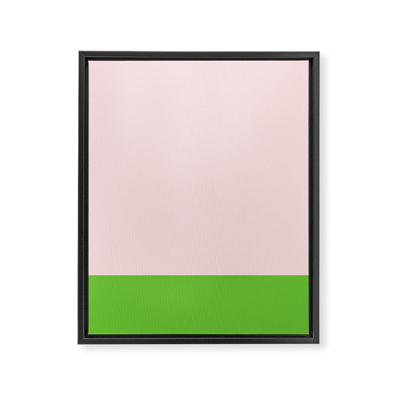 Lime Green and Pale Pink Fresh Minimalist Color Block Framed Canvas Print Gallery Image 6