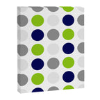 Lime Green, Bright Navy Blue, and Gray Multi Dots Minimalist Pattern on White Canvas Print Gallery Image 8