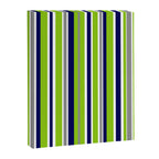Lime Green Bright Navy Blue Gray and White Vertical Stripes Pattern Canvas Print Gallery Image 8