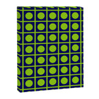 Lime Green Dot Grid Retro Modern Pop Pattern on Navy Blue Canvas Print Gallery Image 8