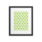 Lime Green Mid Century Modern Atomic Age Starburst Pattern Framed Art Print Gallery Image 5
