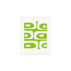 Lime Green Mid Century Modern Piquet Abstract Pattern with White Art Print Gallery Image 1