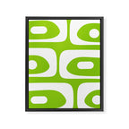 Lime Green Mid Century Modern Piquet Abstract Pattern with White Framed Canvas Print Gallery Image 8