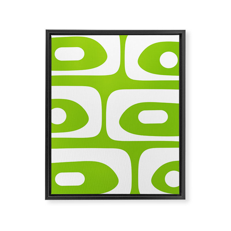 Lime Green Mid Century Modern Piquet Abstract Pattern with White Framed Canvas Print Gallery Image 8