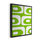 Lime Green Mid Century Modern Piquet Abstract Pattern with White Framed Canvas Print Gallery Image 2