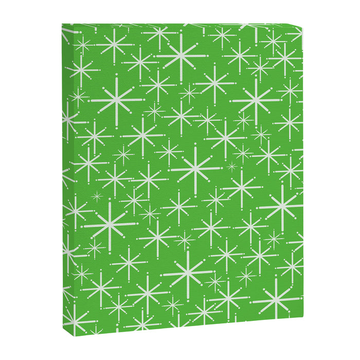 Lime Green Mid Century Modern Twinkling Stars Retro Atomic Pattern Canvas Print Gallery Image 1