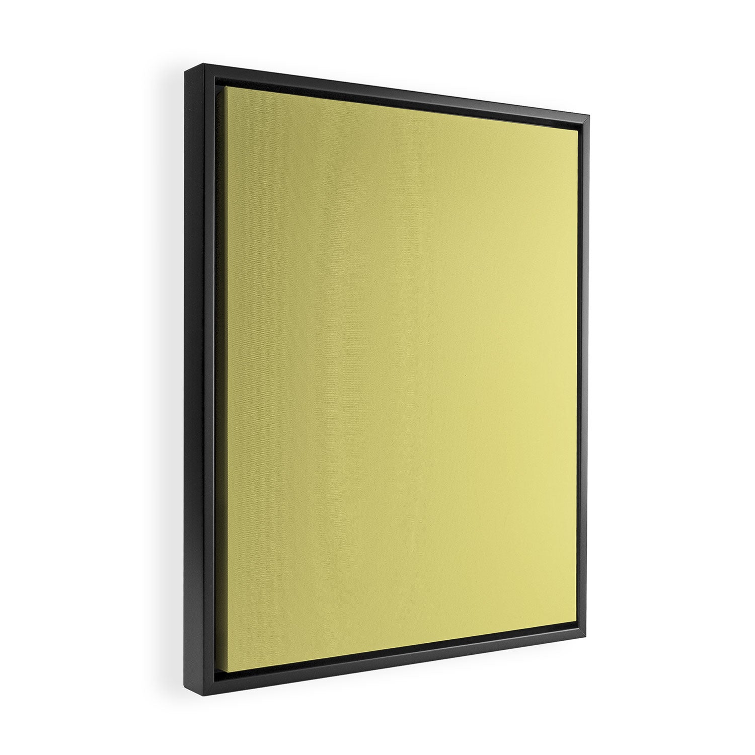 Linden Lemongrass Yellow-Green Solid Color Framed Canvas Print Gallery Image 2
