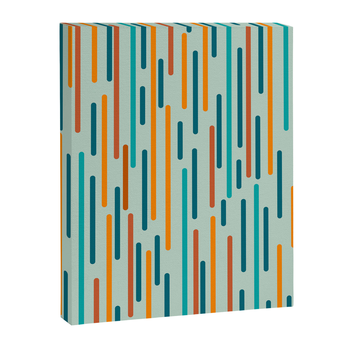 Line Dance Pattern in Turquoise Teal Orange Aqua Canvas Print Gallery Image 8