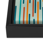 Line Dance Pattern in Turquoise Teal Orange Aqua Framed Canvas Print Gallery Image 3