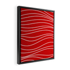 Line Waves in Bright Red and White - Minimalist Abstract Pattern Framed Canvas Print Gallery Image 2