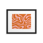 Liquid Candy Retro Swirl Abstract Pattern in Orange and Pink Framed Art Print Gallery Image 6