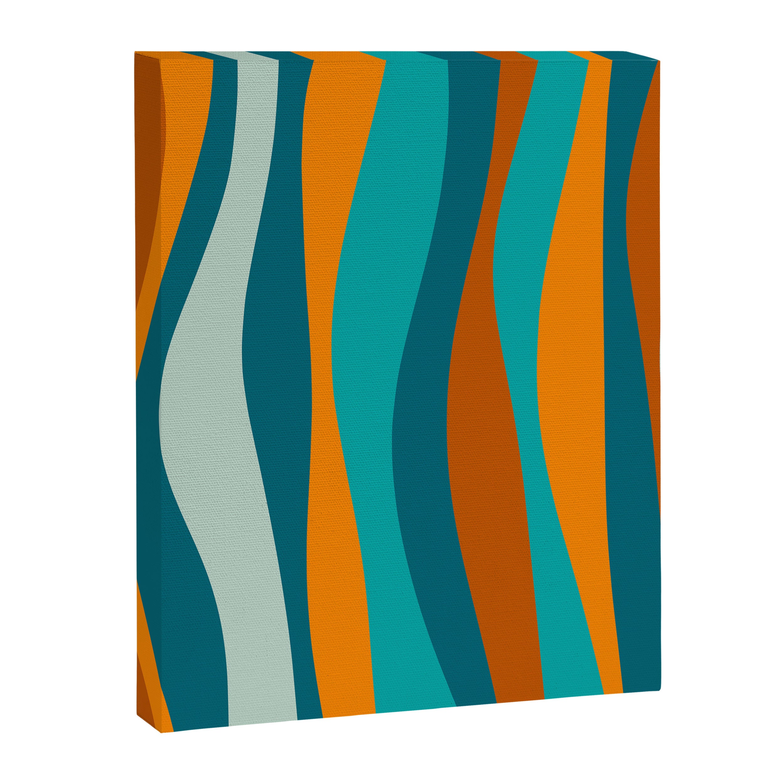 Liquid Stripes in Rust Orange Aqua Turquoise Teal  Canvas Print Gallery Image 8