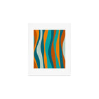 Liquid Stripes in Rust Orange Aqua Turquoise Teal  Art Print Gallery Image 1