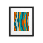Liquid Stripes in Rust Orange Aqua Turquoise Teal  Framed Art Print Gallery Image 4