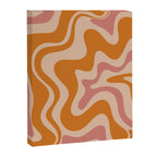 Liquid Swirl Abstract in Late Summer Orange and Pink Canvas Print Gallery Image 6