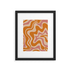 Liquid Swirl Abstract in Late Summer Orange and Pink Framed Art Print Gallery Image 5