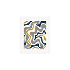 Liquid Swirl Abstract Pattern in Mustard, Navy, Gray, and White Art Print Gallery Image 1