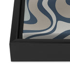Liquid Swirl Abstract Pattern in Blue Gray Framed Canvas Print Gallery Image 3