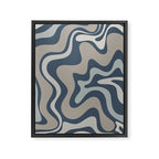 Liquid Swirl Abstract Pattern in Blue Gray Framed Canvas Print Gallery Image 6