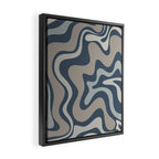Liquid Swirl Abstract Pattern in Blue Gray Framed Canvas Print Gallery Image 2