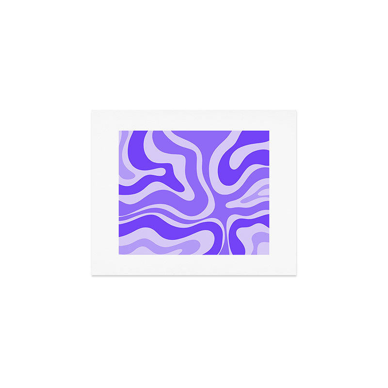 Liquid Swirl Abstract Pattern in Bright Lavender Purple Art Print Gallery Image 1