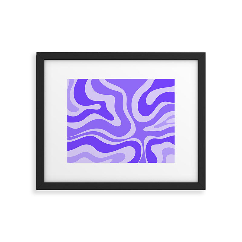 Liquid Swirl Abstract Pattern in Bright Lavender Purple Framed Art Print Gallery Image 5