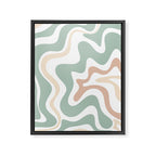 Liquid Swirl Abstract Pattern in Celadon Sage Framed Canvas Print Gallery Image 6