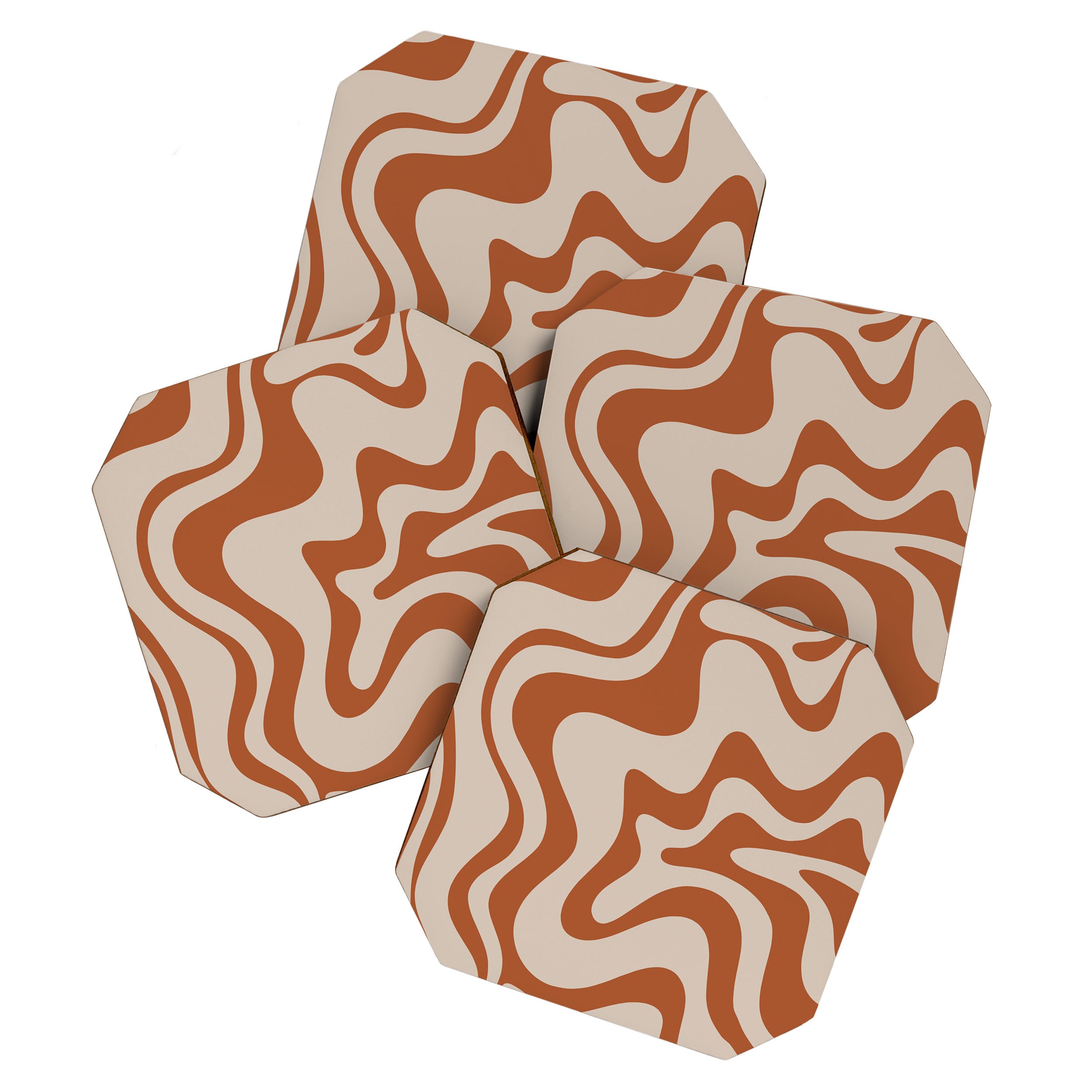 Liquid Swirl Abstract Pattern in Clay and Putty Coaster Gallery Image 1