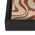 Liquid Swirl Abstract Pattern in Clay and Putty Framed Canvas Print Gallery Image 3