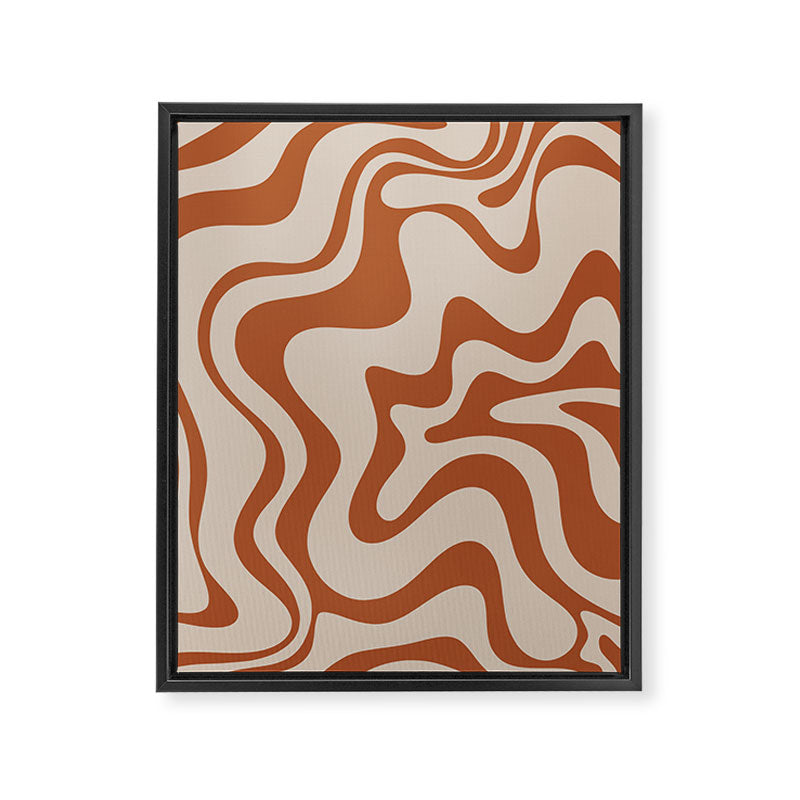 Liquid Swirl Abstract Pattern in Clay and Putty Framed Canvas Print Gallery Image 6