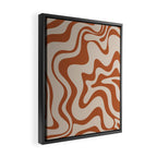 Liquid Swirl Abstract Pattern in Clay and Putty Framed Canvas Print Gallery Image 2