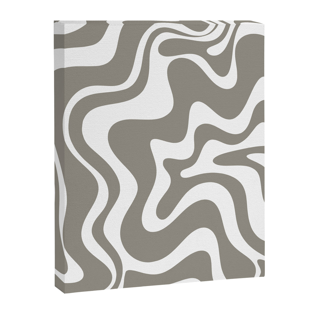 Liquid Swirl Abstract Pattern in Gray and White Canvas Print Gallery Image 6